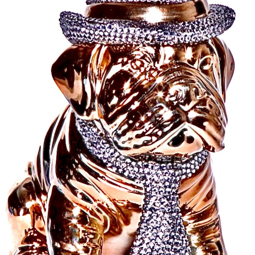 Interior Illusion Bronze & Rhinestone doggy bank.
